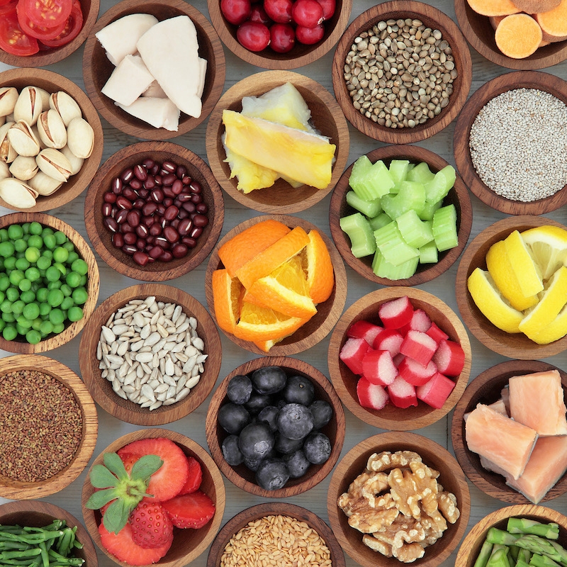 Ingredients in bowls